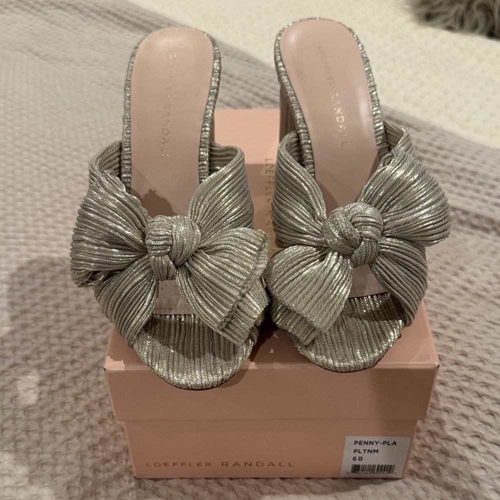 Loeffler Randall Metallic Bow Mules